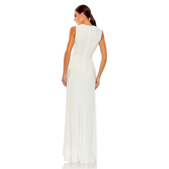 Ieena for Mac Duggal Crystal Buckle Side Knot Jersey Gown Size 2 - Picture 6 of 14